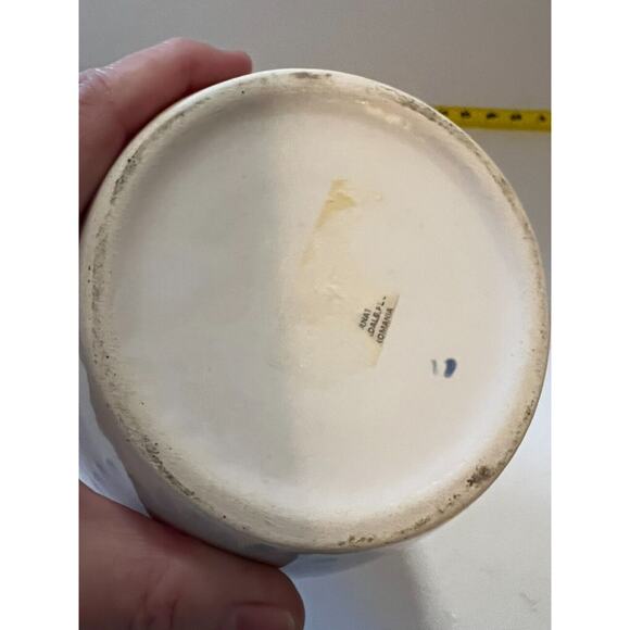 Spring Farmhouse White Floral Art Ware Pitcher Hand Painted Flower Design Vtg - Picture 14 of 16